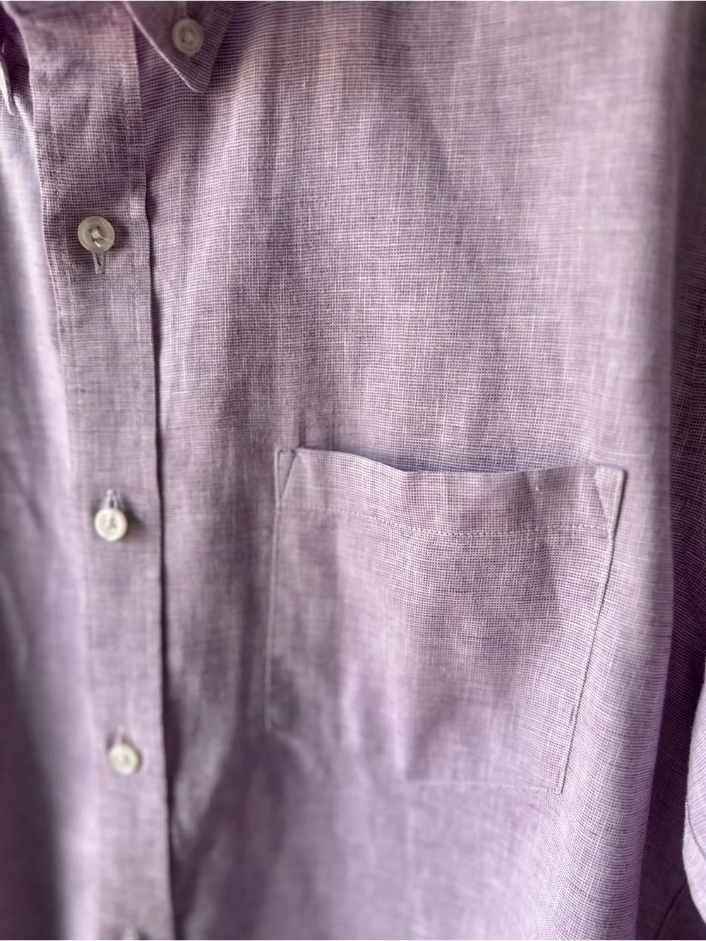 J.Crew Men’s Cotton/Linen Blend Button Down Shirt Lavender Excellent Condition